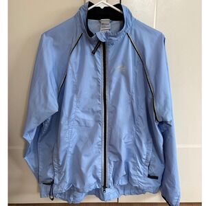 Brooks Running Jacket Women's Large Light Blue Full Zip Athletic Windbreaker